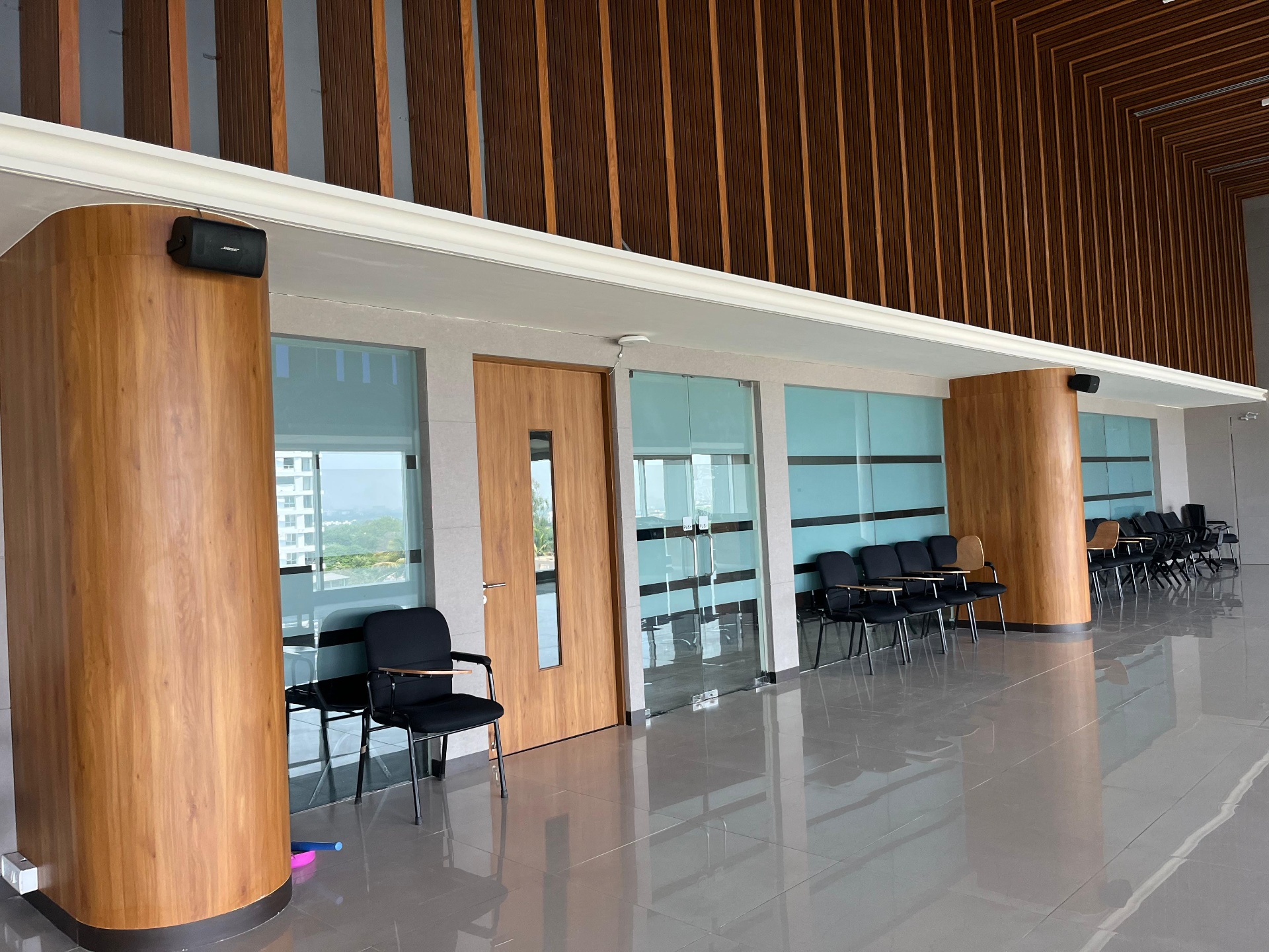 Bose speakers installed in a corporate lobby